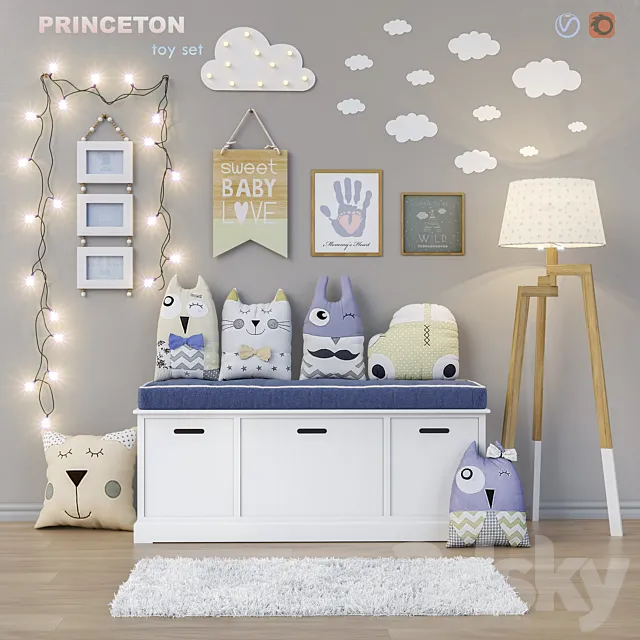 Toys and daybed PRINCETON set 15 3DSMax File