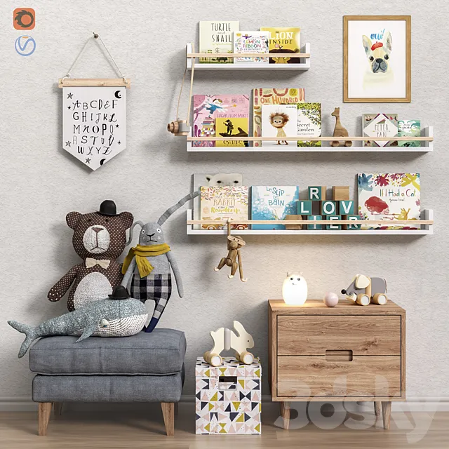 Toys and furniture set 35 3DSMax File