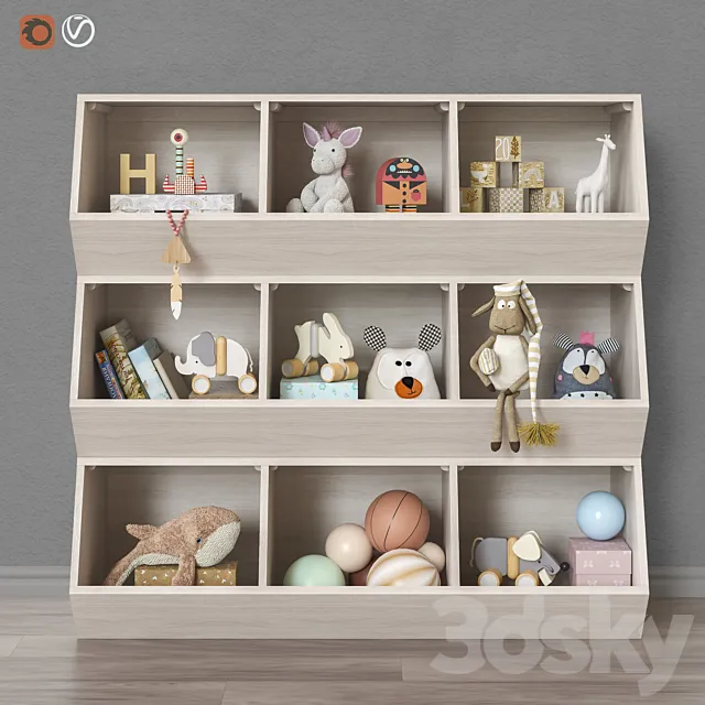 Toys and furniture set 37 (3 colors) 3DSMax File