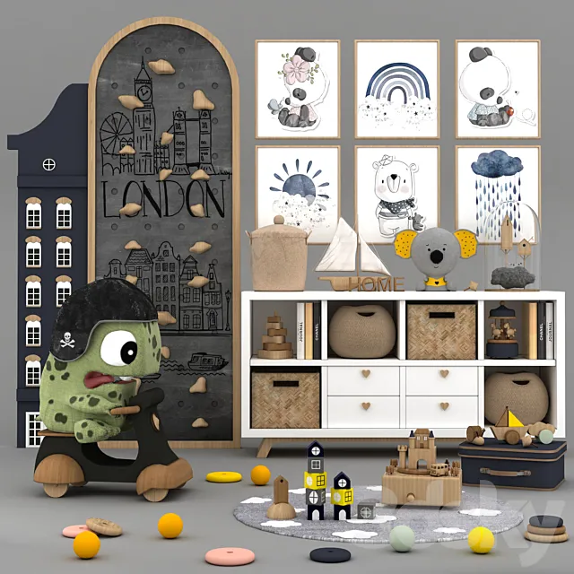 toys and furniture set 3ds Max