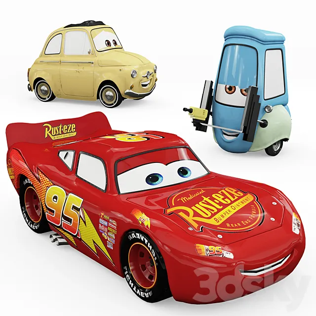 Toys “Cars” Lightning McQueen Guido Luigi 3ds Max