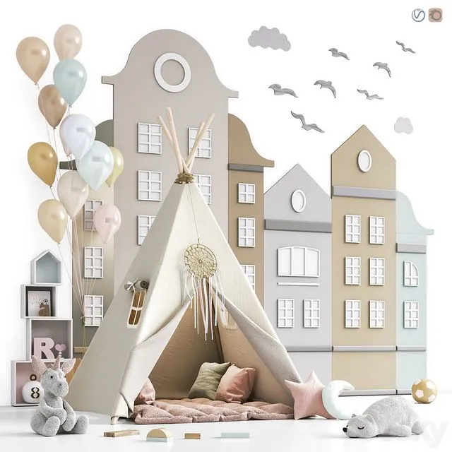 Toys  decor and furniture for nursery 132 3dsMax Model