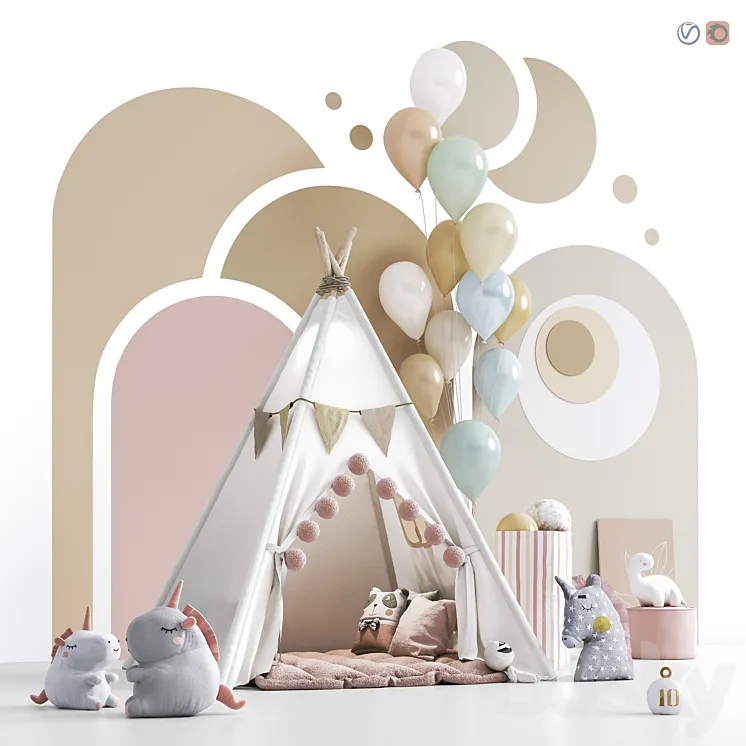Toys  decor and furniture for nursery 135 3DS Max Model