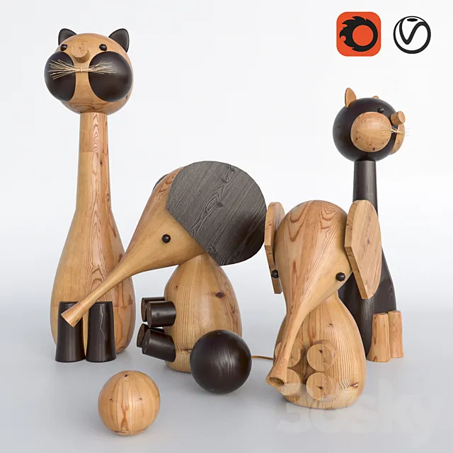 Toys made of wood 3DSMax File