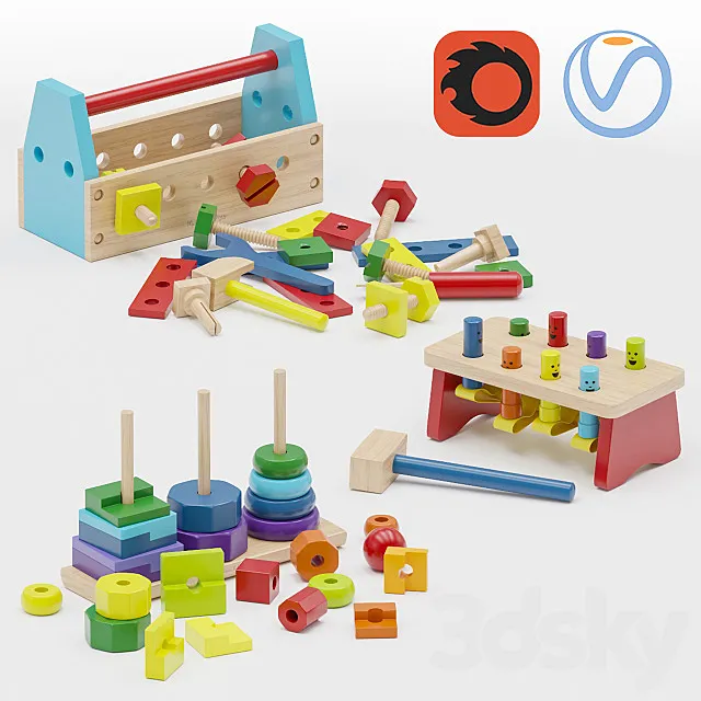 Toys set Melissa & Doug 3DS Max Model