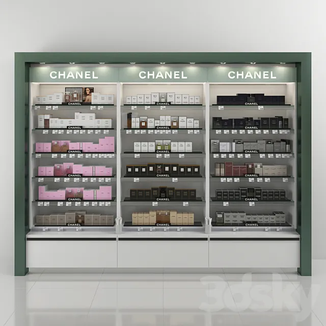 Trade rack with perfume Chanel 3DS Max Model