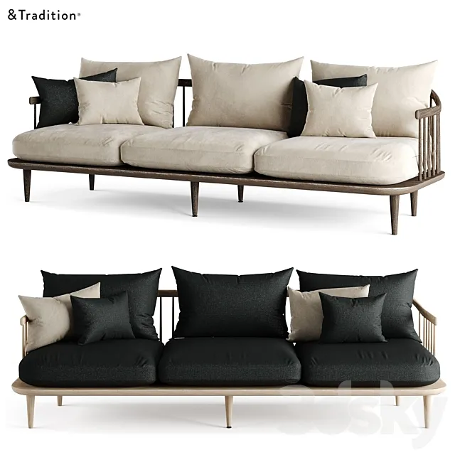 & Tradition – Fly SC12 Sofa by Space Copenhagen 3DS Max Model