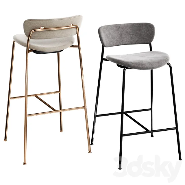 & Tradition Pavilion Bar & Counter chairs 3ds Max