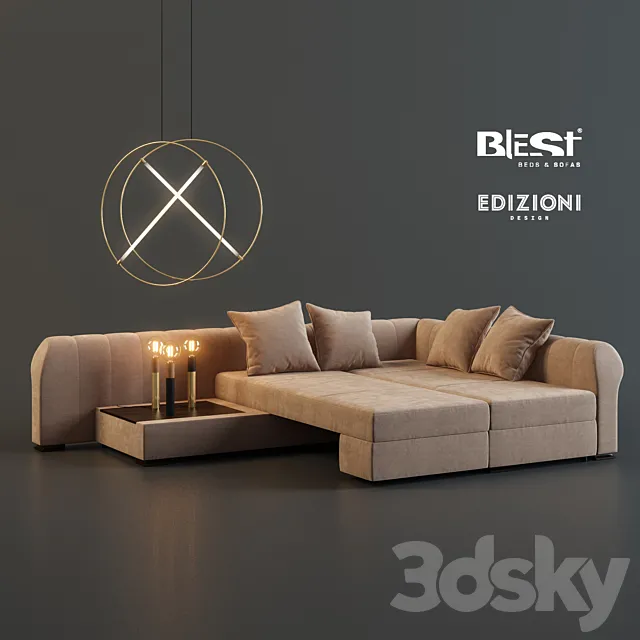 Tradition sofa with Edizioni design 3DS Max Model