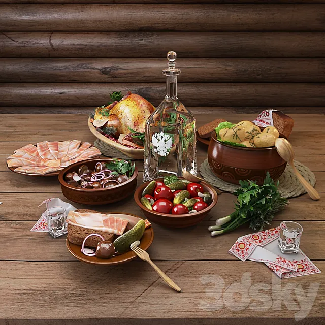 Traditional Russian appetizer 3DSMax File