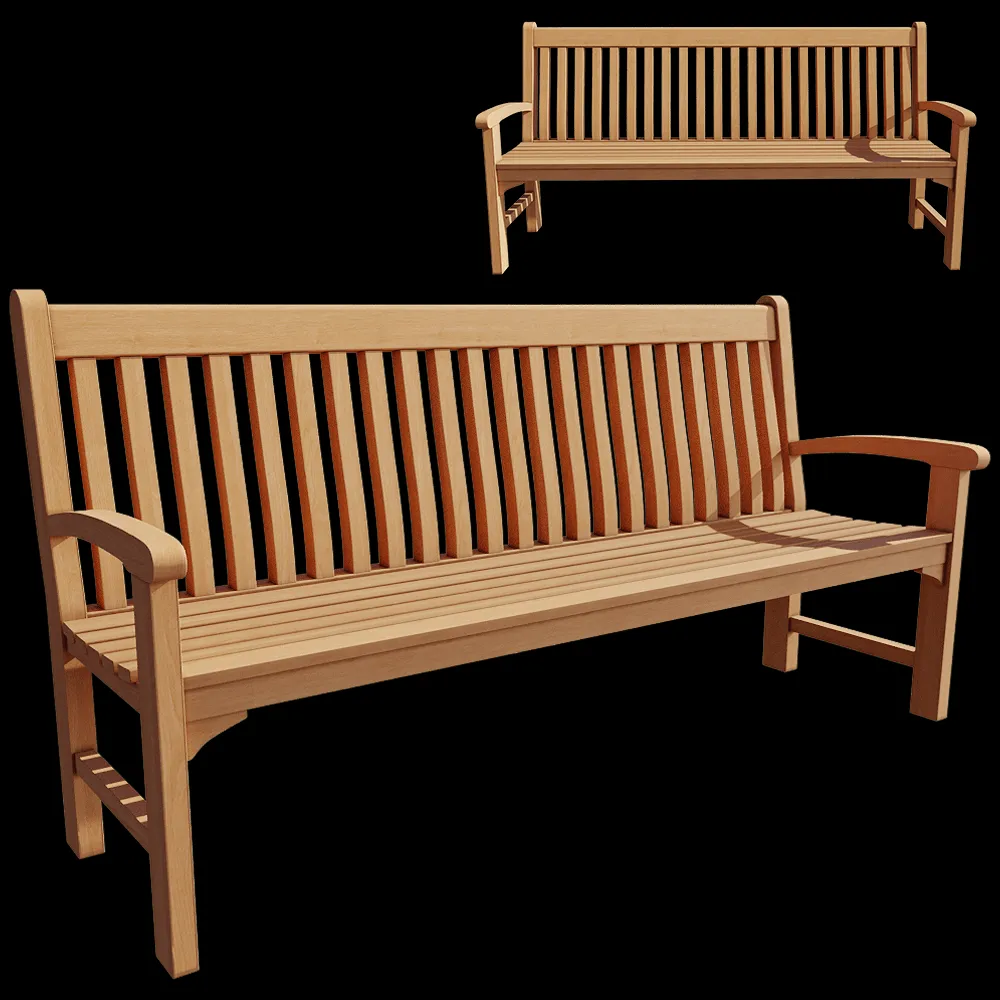 Traditional Teak – Bench Victoria 3ds Max