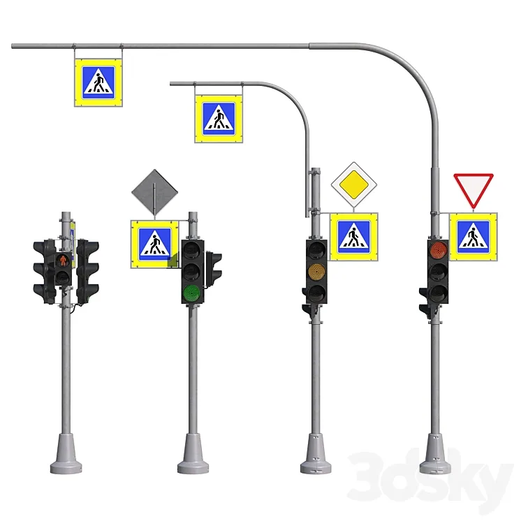 Traffic lights 3DS Max