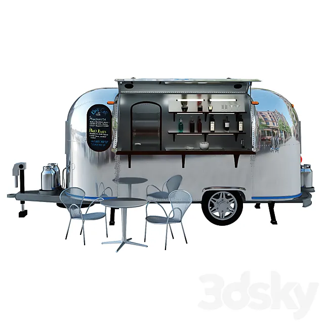 Trailer Bar Car Airstream 1965 3ds Max