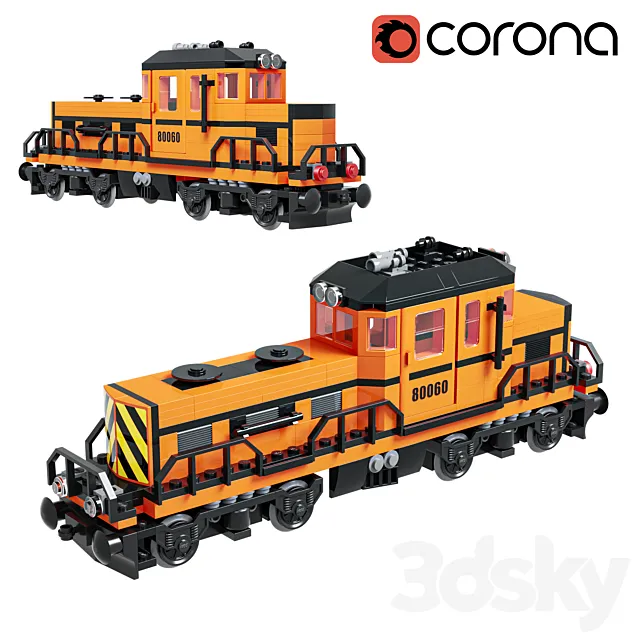 Train Lego Locomotive 80060 3dsMax Model