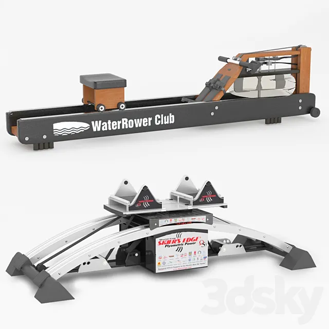 Trainers Water Rower Club and Skier`s Edge 3DS Max Model