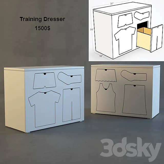 Training dresser 3ds Max