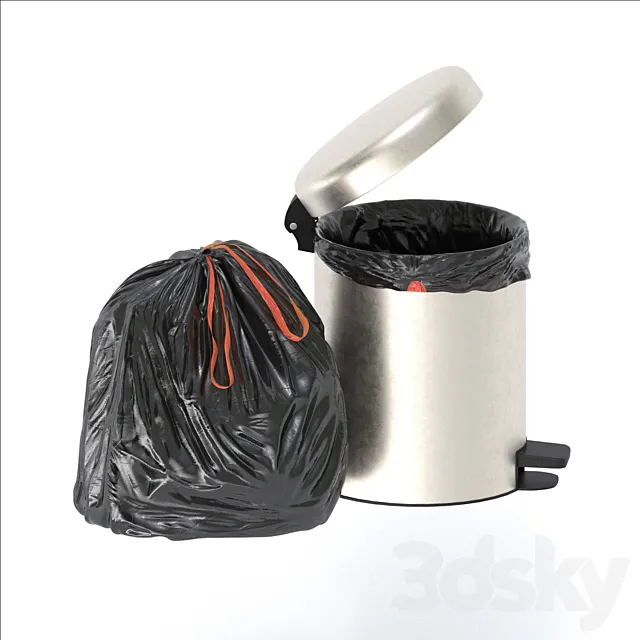 trash bag and bin 3DS Max Model