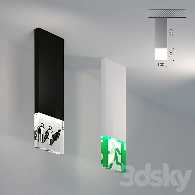 trasparenze Viabizzuno – exit light – wc light 3DS Max Model