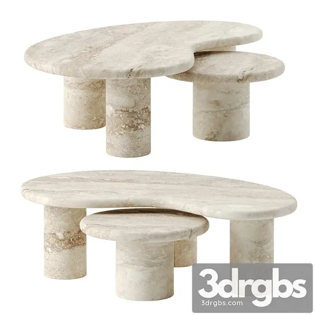 Travertine puddle coffee table by anna karlin