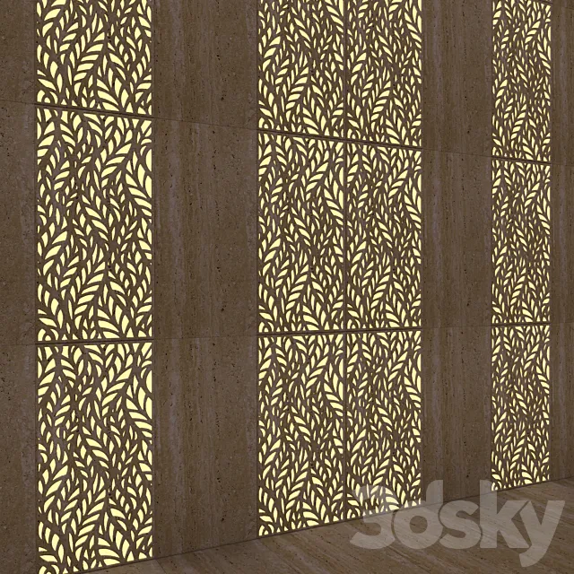 Travertine. Tile. Carving. 3DS Max Model