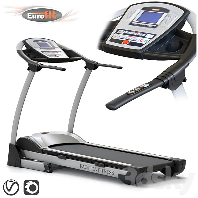 Treadmill EUROFIT Pacifica fitness. Training apparatus 3DSMax File