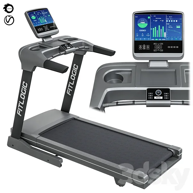 Treadmill FitLogic 3DS Max Model