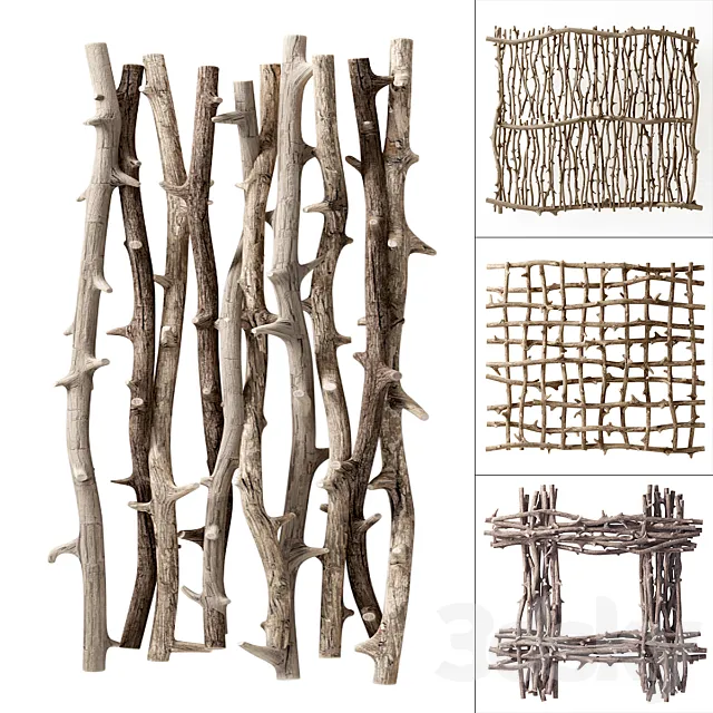 Tree branches for decor _ Branch tree Willow decor 3DS Max Model