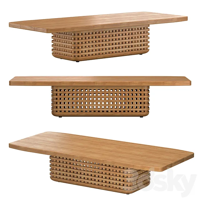 TRELICA TEAK RECTANGULAR COFFEE TABLE 3ds Max