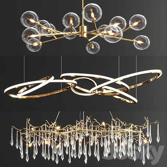 Trend Chandelier Collection – 3 type 3ds Max