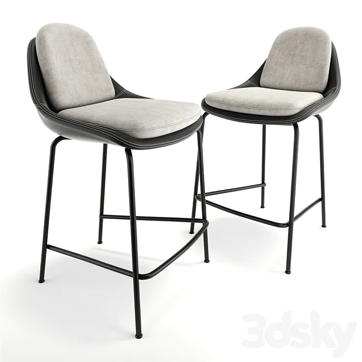 Trento Bar Chair Black 3DS Max