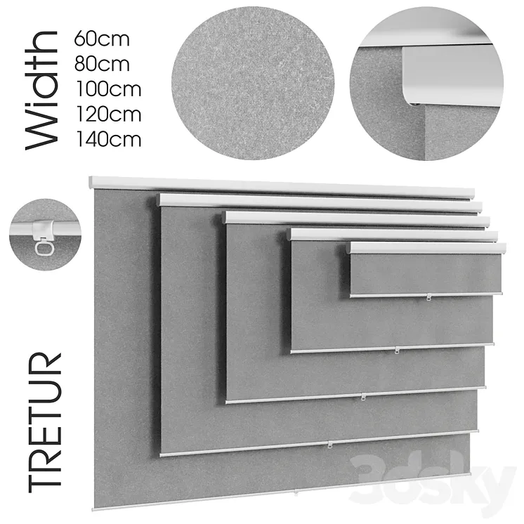 TRETUR. Ikea block-out roller blind 3DS Max