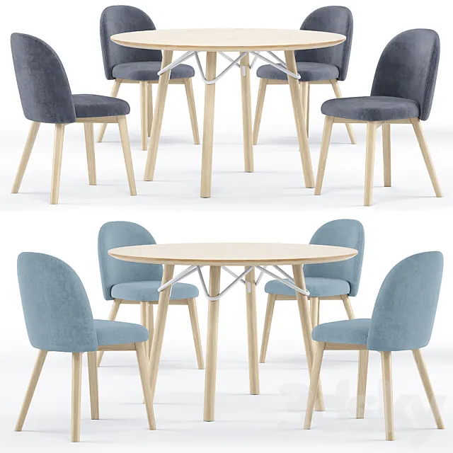 Tria table and Tuka chair – connubia calligaris 3ds Max