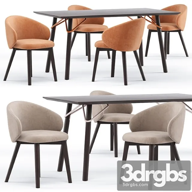 Tria table cb4807-fr 160 and tuka rounded chair – connubia calligaris