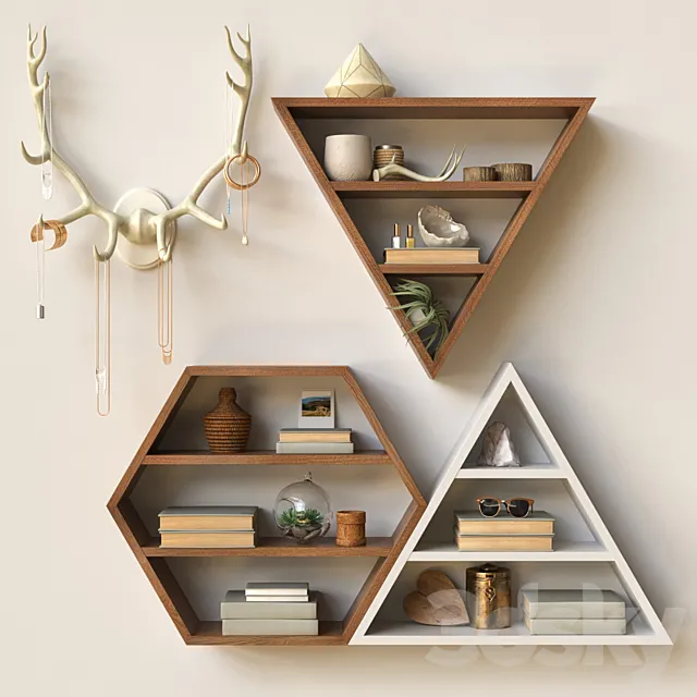 Triangular Shelves 3DS Max Model