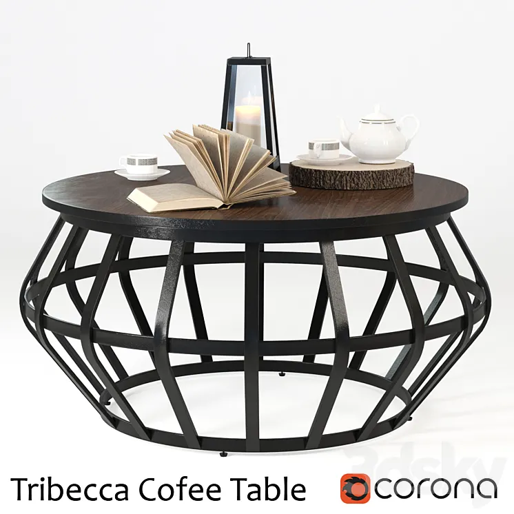 Tribecca Metall Frame Round Cofee Table 3DS Max