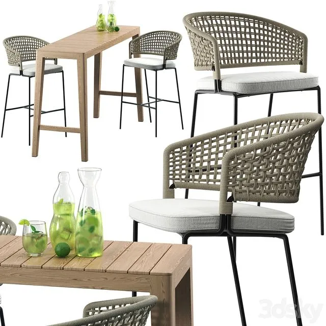 Tribu CTR Bar Chair set 3dsMax Model
