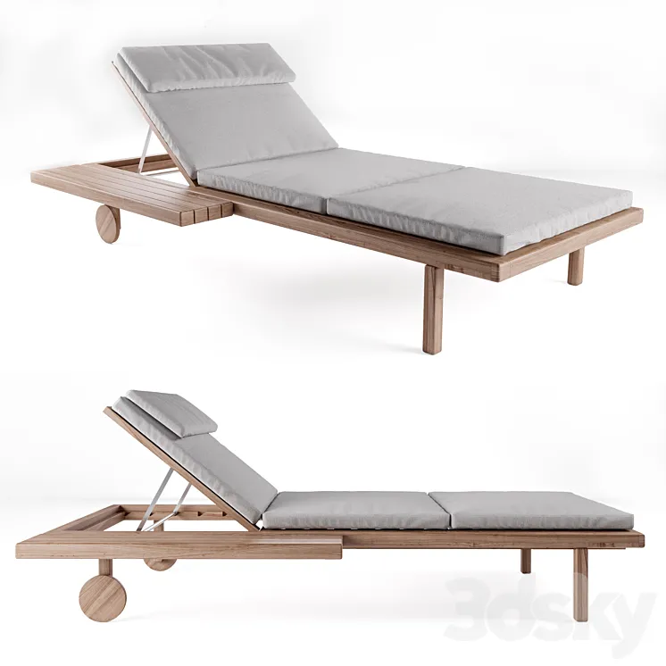 TRIBU Garden daybed with castors 3DS Max