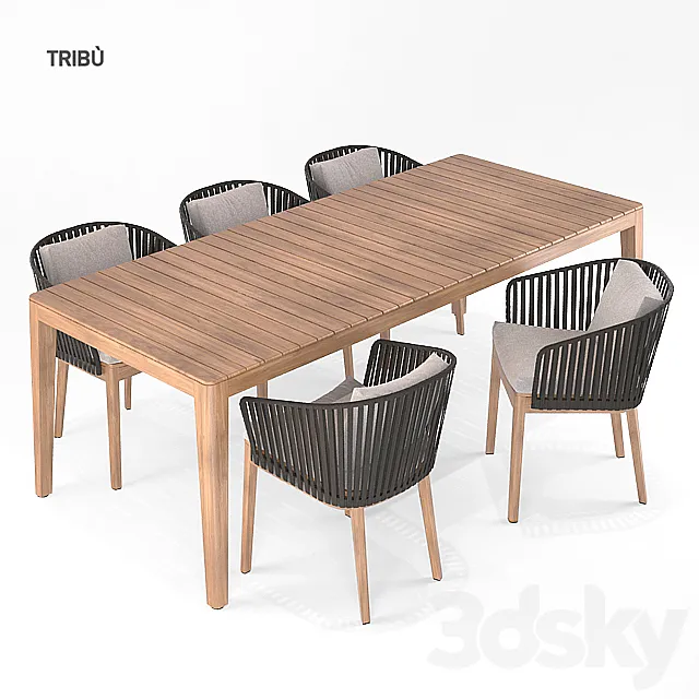 Tribu Mood armchair + table 3DS Max Model