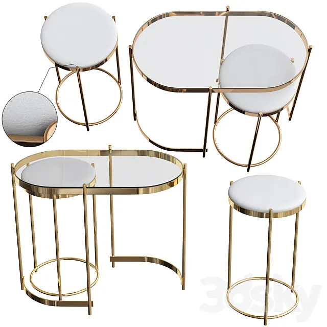 Trinity Nesting Side Tables 3DSMax File