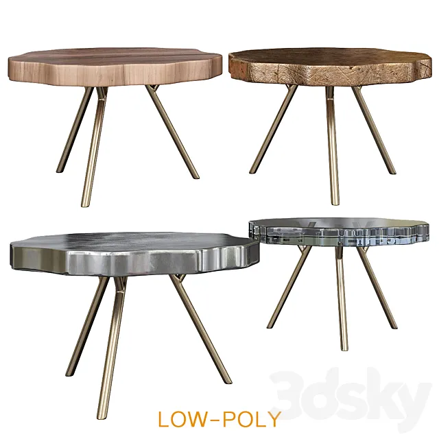 Trio Petrified Coffee Table 3ds Max