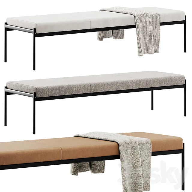 Triple bench Kiki by Artek 3DS Max Model