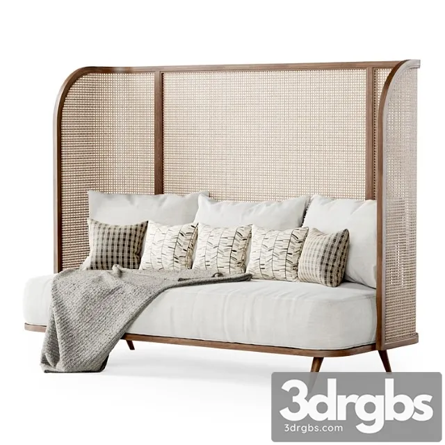 Triple rattan sofa