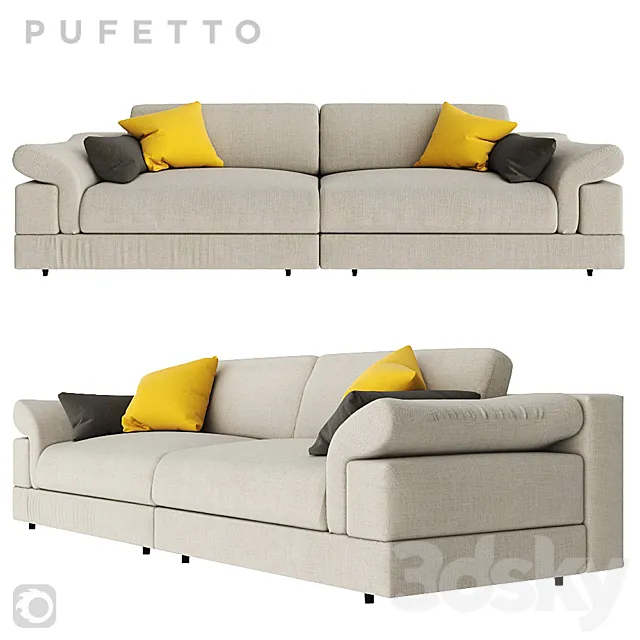 Triple sofa Pufetto Claudia. 3DSMax File