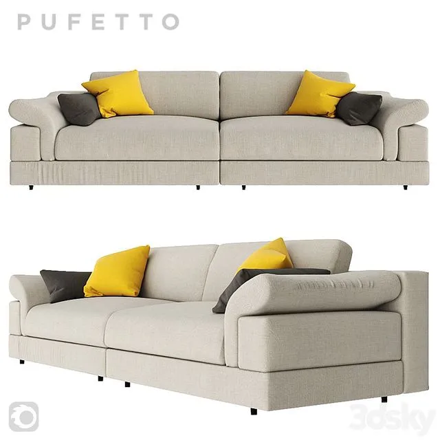 Triple sofa Pufetto Claudia 3dsMax Model