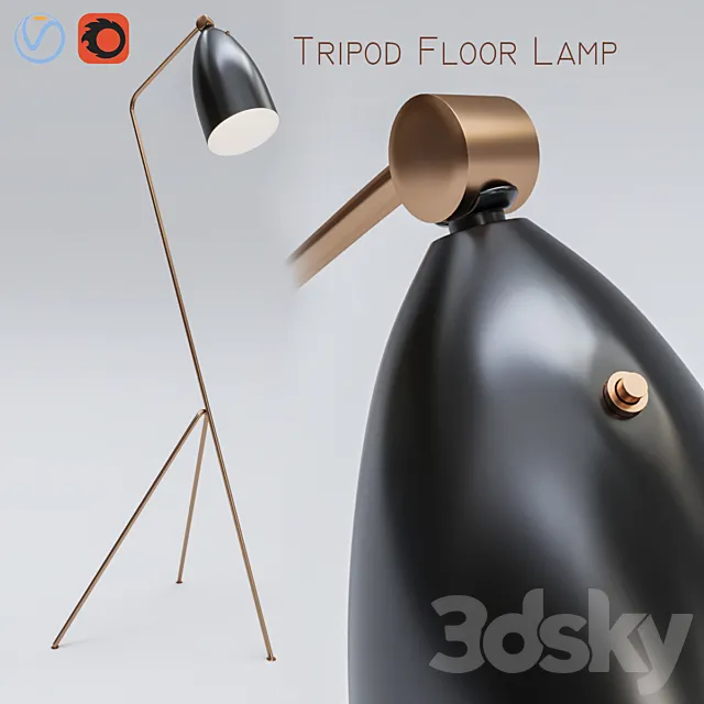 Tripod floor lamp 3DSMax File