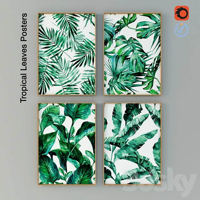 Tropical Leaves Posters 3ds Max