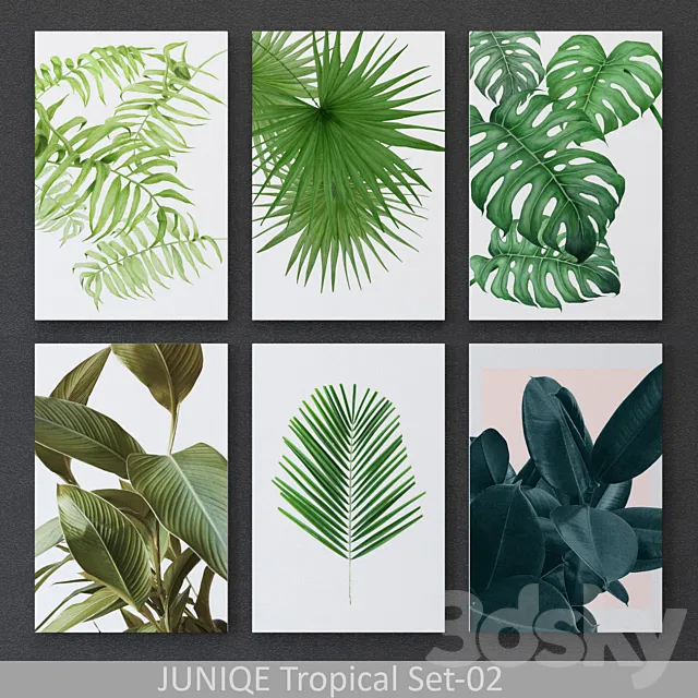 Tropical Set-02 Framed 3ds Max