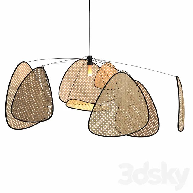 Trouva rattan hanging lamp 3DS Max Model