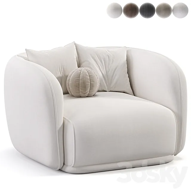 Troy Fabric Armchair 3ds Max
