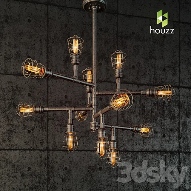Troy Lighting F3817 Conduit 12lt Chandelier 3ds Max